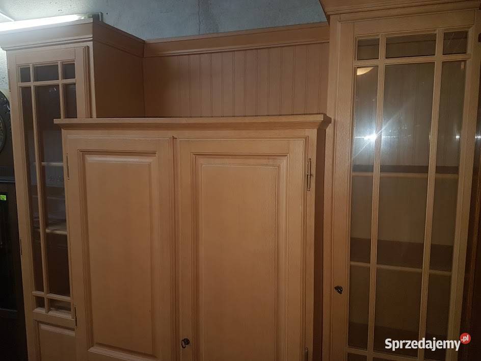 Piękna meblościanka dębowa z Niemiec mkredens 212cm Szafy, regały, półki Sypniewo