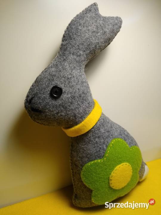 Duży Wielkanocny Zając z Filcu Handmade Rękodzieło Gdańsk