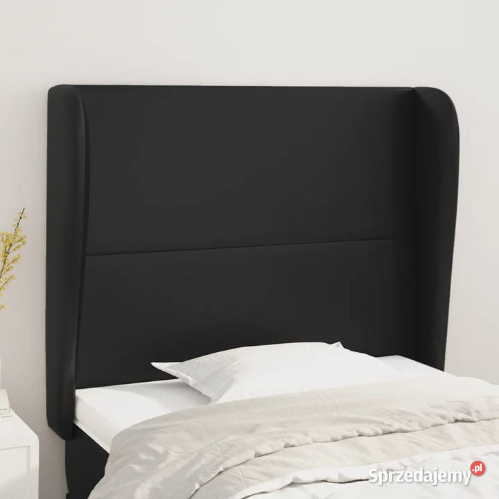 Zagłówek uszak czarny 103x23x118128 sztuczna Meble Warszawa