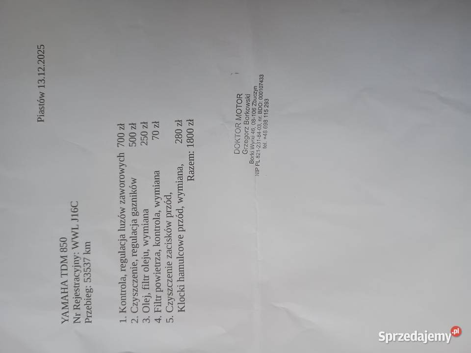 Yamaha TDM 850 Motoryzacja Ząbki