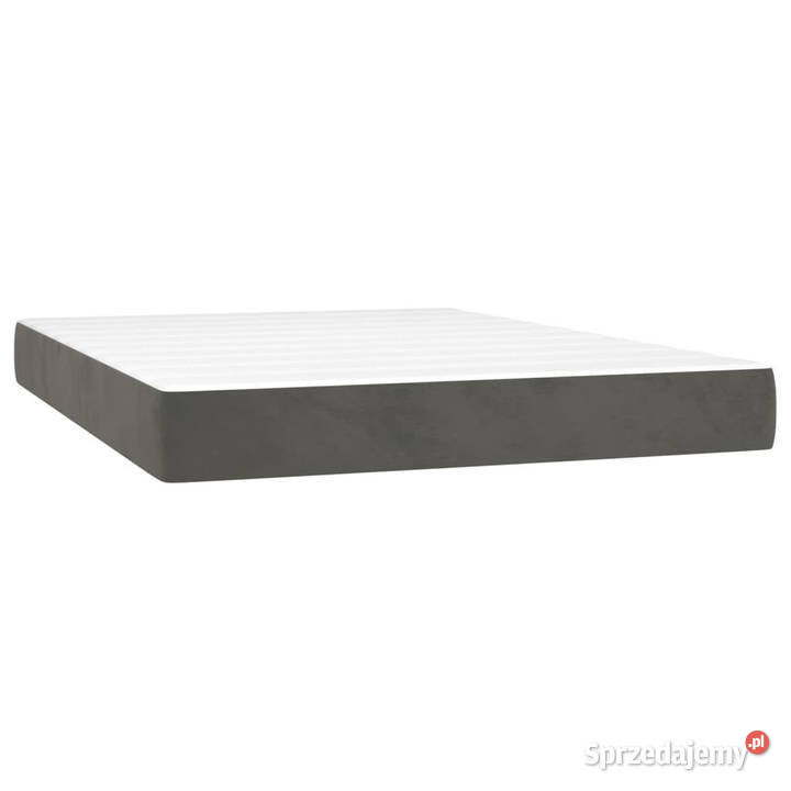 Łóżko kontynentalne z materacem i LED szary 128cm mazowieckie