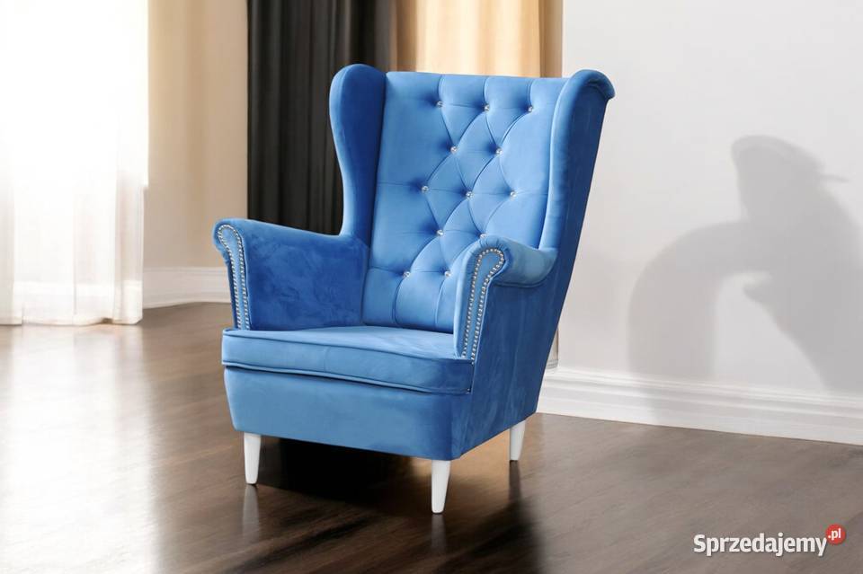 Fotel Uszak Caro Błękitny Dostawa 0 Tarchały Małe