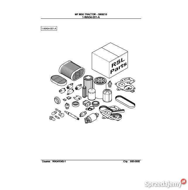 Massey Ferguson 8650 9240 ciagnik katalog czesci Kielce