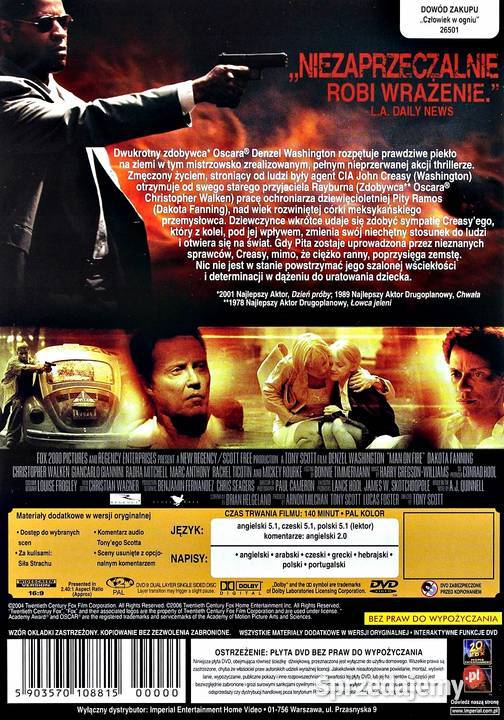 CZŁOWIEK W OGNIU DENZEL WASHINGTON Kalisz