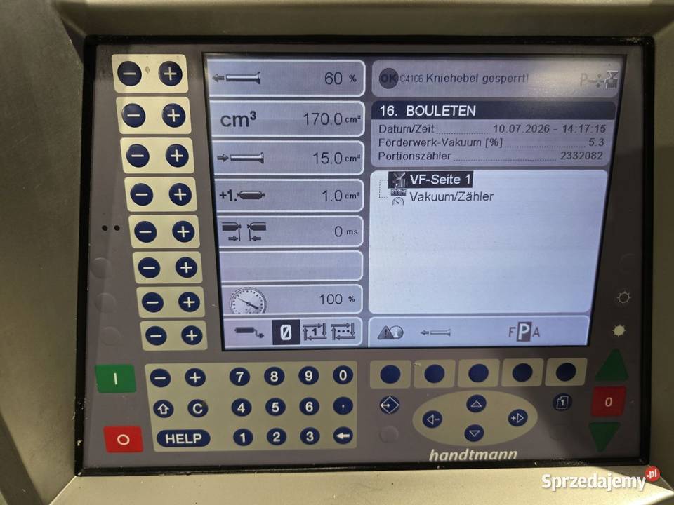 Nadziewarka próżniowa Handtmann VF 608