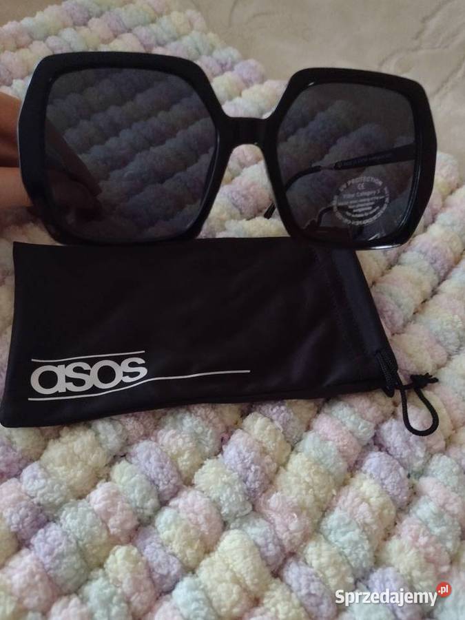 ASOSDuże czarne okulary przeciwsłoneczne w etui Filtr UV-400 kat. 3 małopolskie Kraków