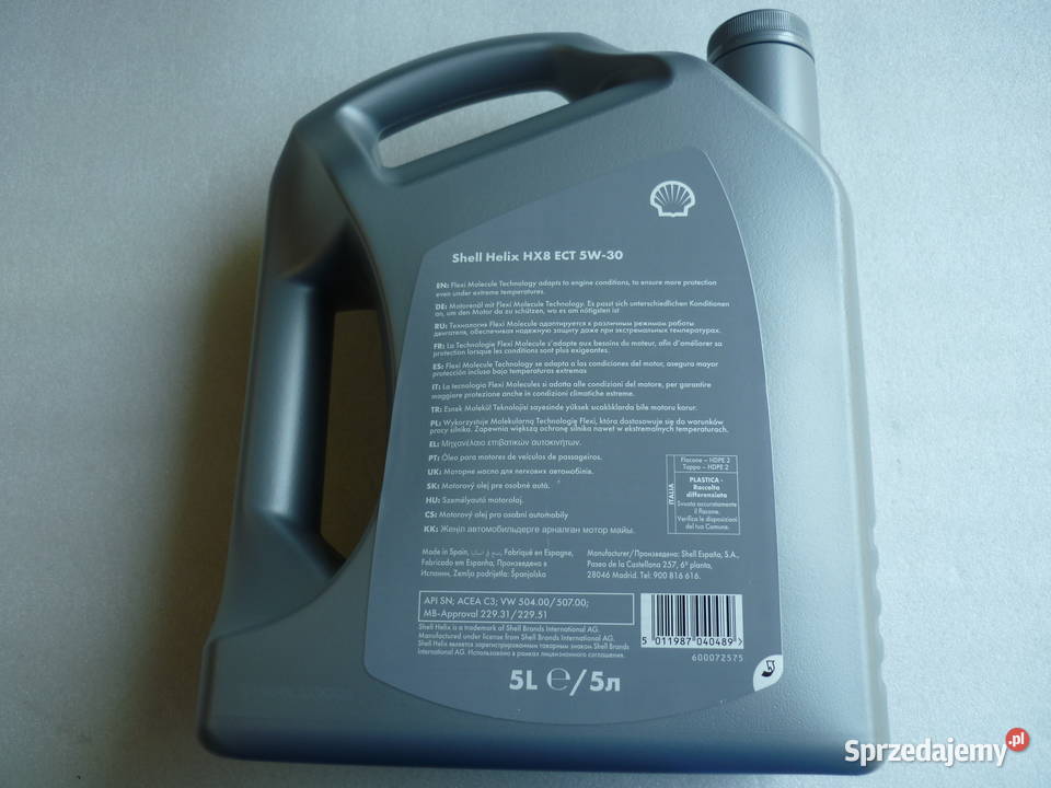 Olej SHELL HELIX HX8 5W30 5L Norma VW 504 00507 Poznań