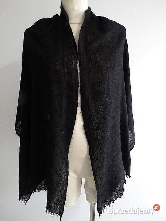 Szal Kaszmirowy 100 Kaszmir Czarny Duży Łomża