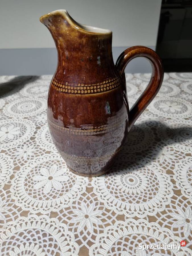 Dzbanek z Glazurowanej kamionki vintage Wola Podłężna