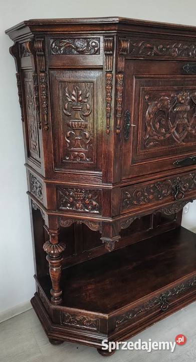 Komoda kabinet z litego drewna bogato rzeźbiona Grodzisk Mazowiecki