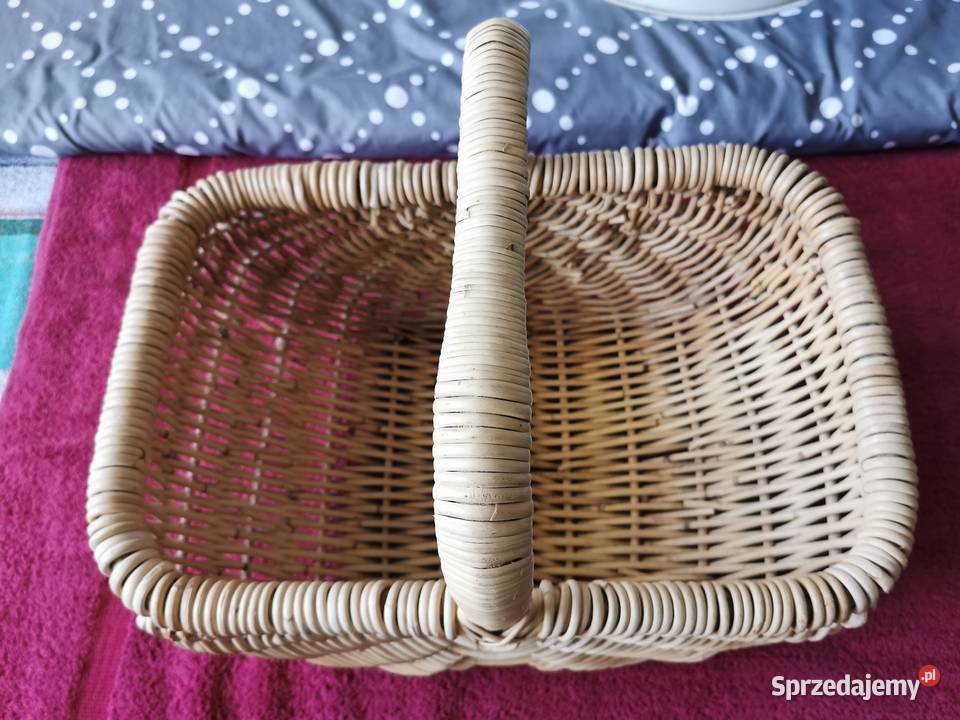 Kosz z uchwytem z wikliny Rattan wiklina