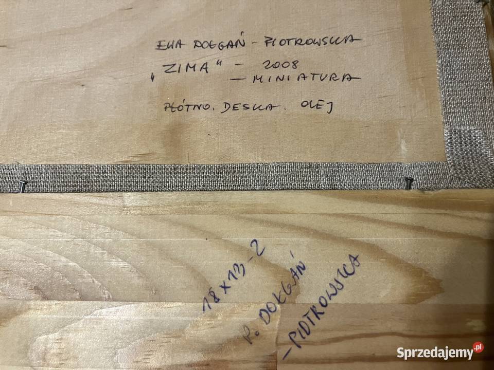 Ewa DołgańPiotrowska ZIMA Malarstwo dolnośląskie Wrocław sprzedam