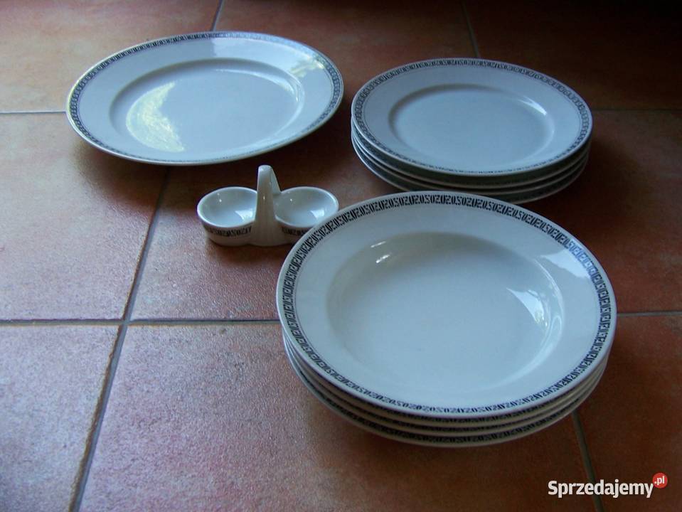 Stara porcelana 9 talerzy solniczka Poznań sprzedam