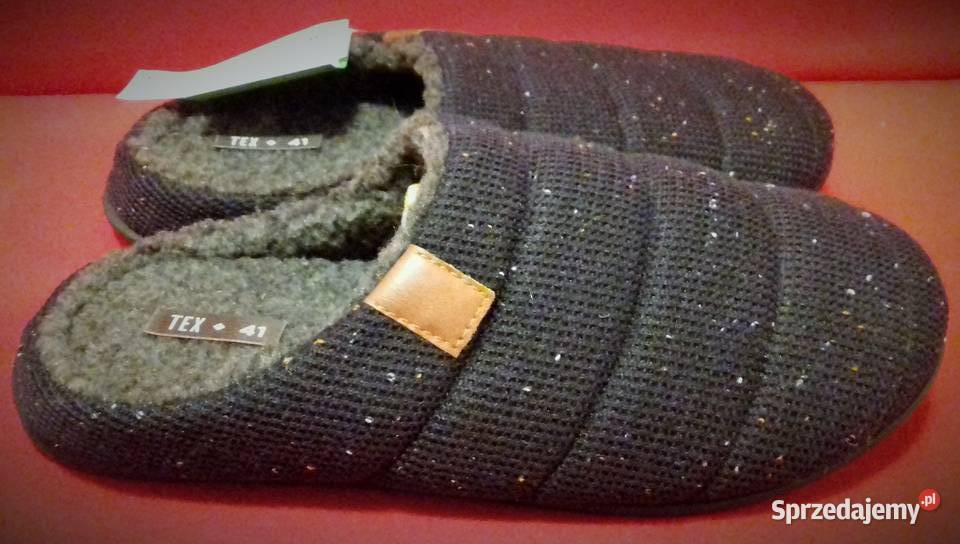 Kapcie 41 granatowe ciepłe futerko Damskie Warszawa
