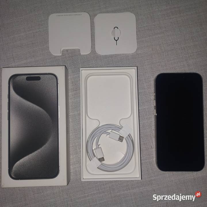 iPhone 15 Pro 128GB Biały Tytan Stan IGŁA BOX mazowieckie