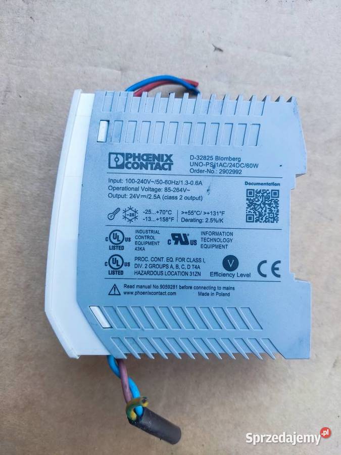 Zasilacz Phoenix contact UNO1AC24DC60W Kotlin