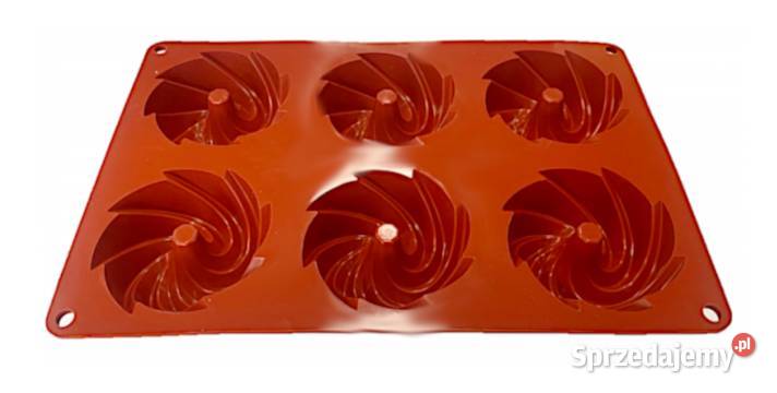 Forma silikonowa babeczki 6 gniazd spiralnych