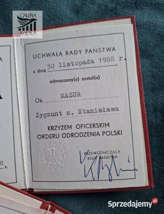 Dwa dokumenty do Orderu Odrodzenia Polski IV i V Militaria Wejherowo