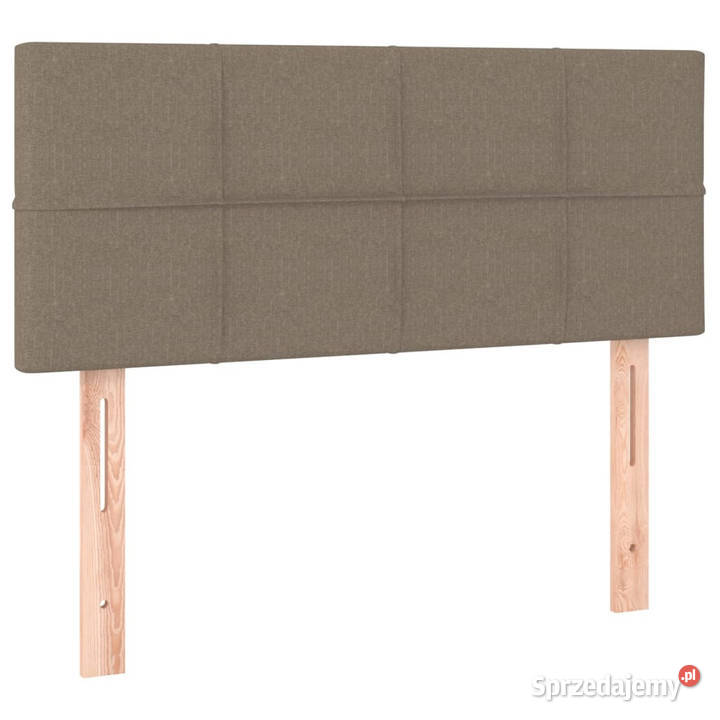 Łóżko kontynentalne z materacem taupe tkanina Łóżka