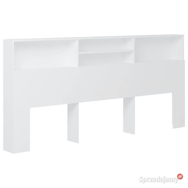 Wezgłowie łóżka z półkami białe 220x19x1035 Warszawa