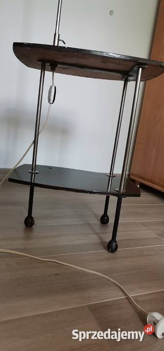 Lampa stojąca ze stolikiem lata 70te