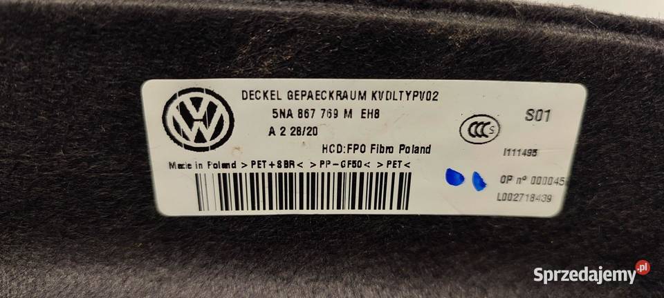 VW TIGUAN II PÓŁKA BAGAŻNIKA 5NA867769M