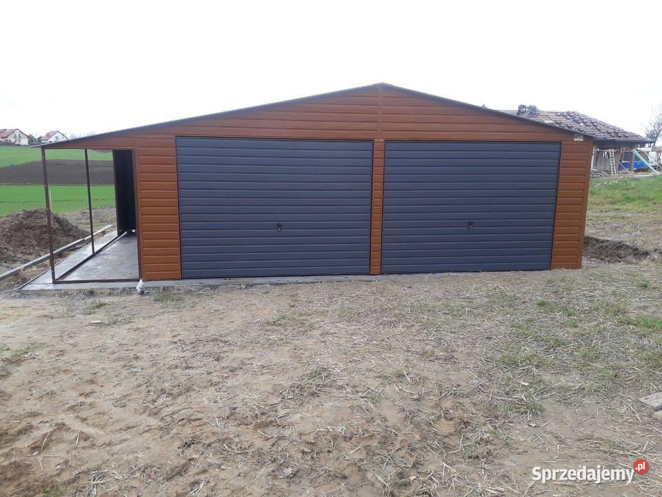 Garaż blaszany 37x5m BRĄZOWY garaże blaszane mazowieckie Wyśmierzyce