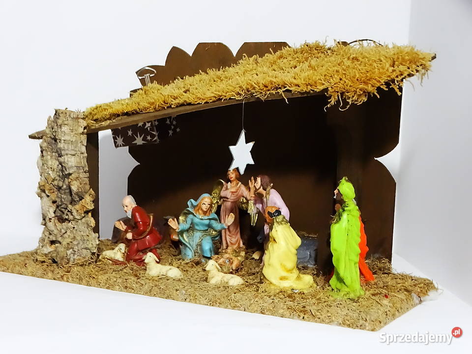 Szopka bożonarodzeniowa z pozytywką dekoracja Biłgoraj