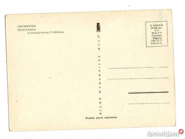 CIECHOCINEK DYWAN KWIATOWY POCZTÓWKA świętokrzyskie