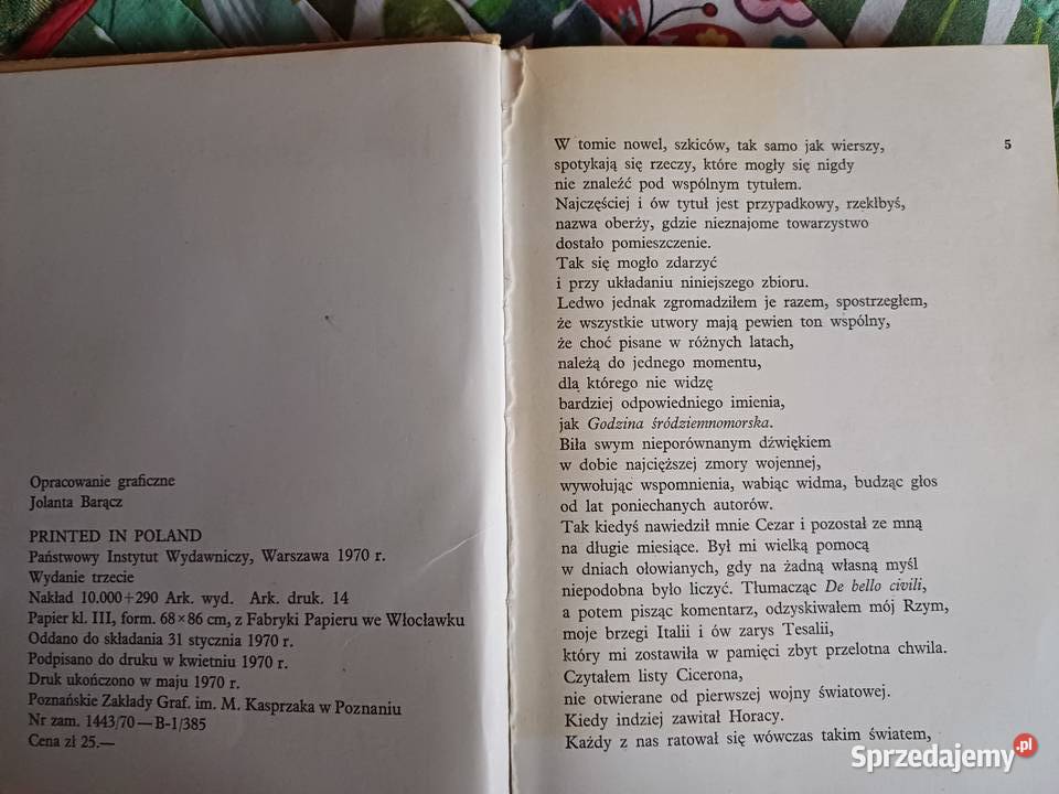 Godzina śródziemnomorska Jan Parandowski Książki i Podręczniki Kraków