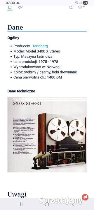 Tandberg 3400 szpulowy Tczew
