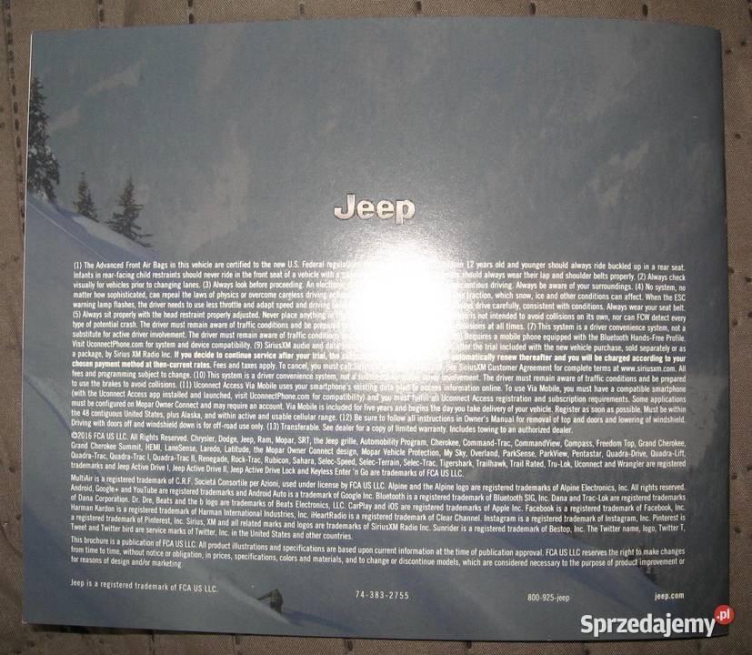 JEEP 2017 prospekt katalog Pozostałe