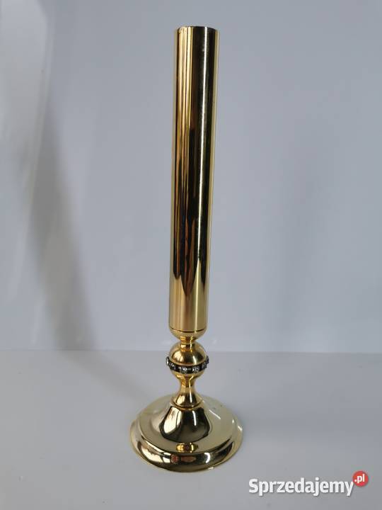 świecznik platerowany 24k złotem Lublin