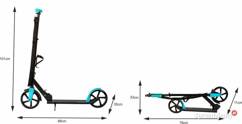 Duża składana hulajnoga 91101 uchwyt na bidon Rolki, wrotki i hulajnogi Poznań