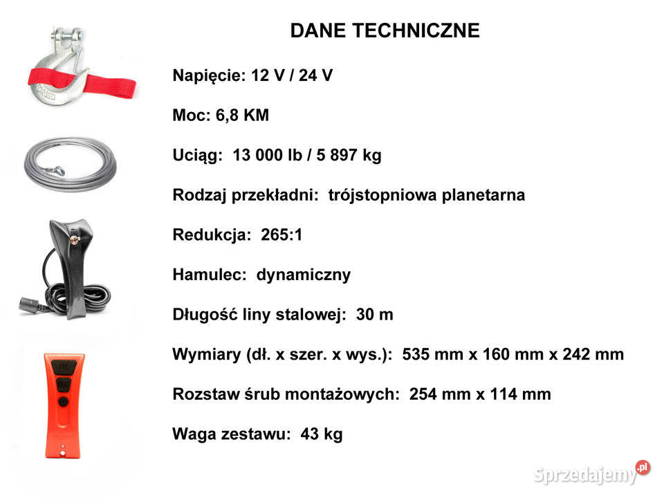 Wciagarka Wyciagarka Dragon Winch 13000HD Pozostałe Kielce sprzedam