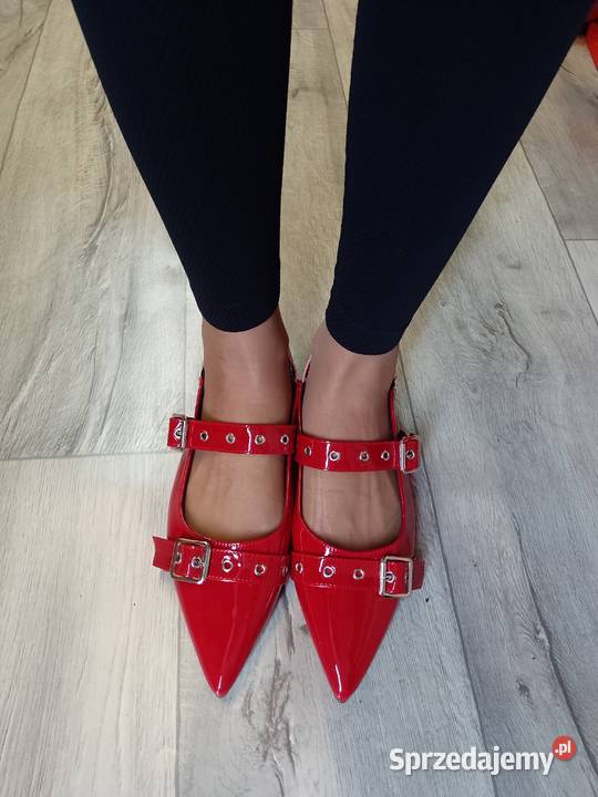 4243 Czerwone baleriny wieczorowe z odkrytą inna Kraków