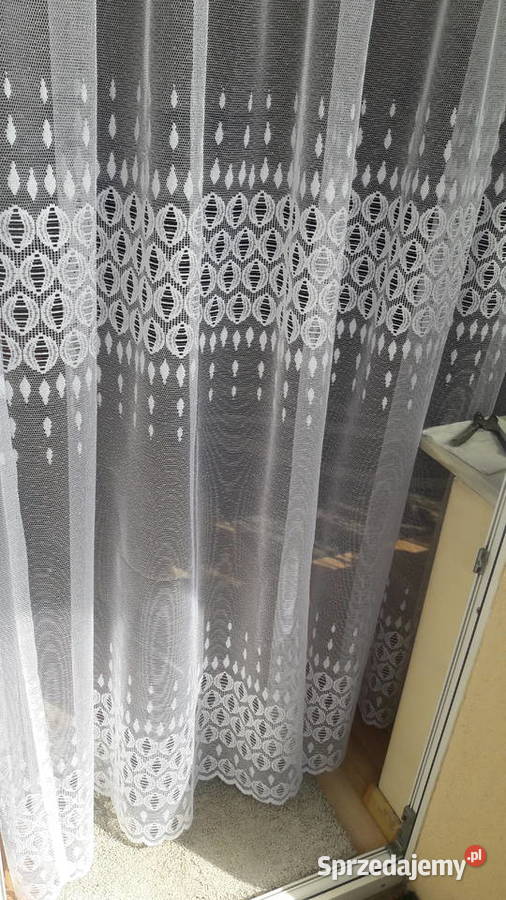 Biała żakardowa firanka trzy szlaki 250 x 850 Radom