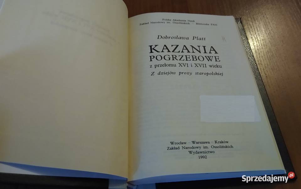 Kazania pogrzebowe z przełomu XVI i XVII wieku sprzedam