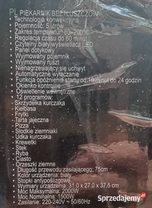 Frytkownica beztłuszczowa 5l Camry wielkopolskie Ostrów Wielkopolski