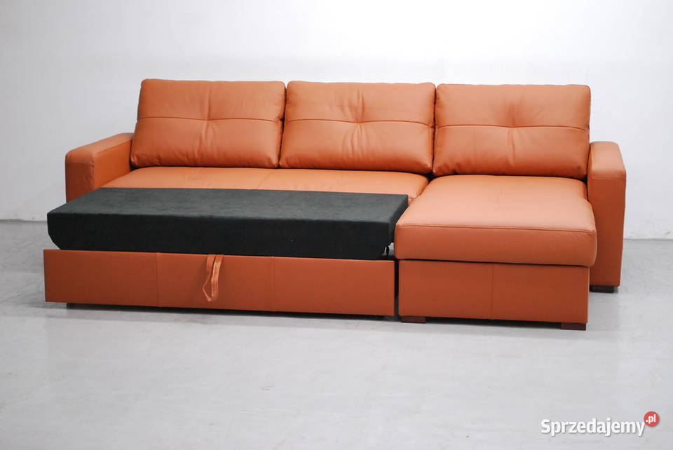 3999 skóra naturalna Narożnik z funkcja spania