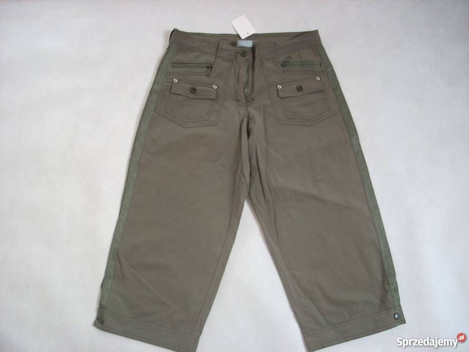 Spodnie 45 Rybaczki Bojówki Khaki Wojskowy kolor Moda i Styl małopolskie