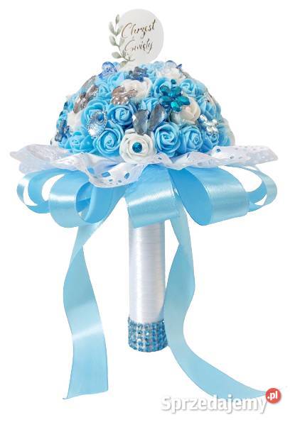 Bukiet na chrzest różowy niebieski Radzyń Podlaski