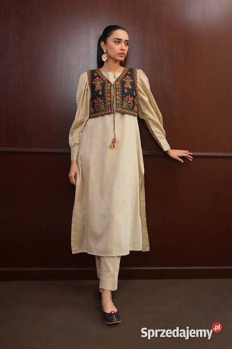 Czarna kamizelka bolerko gorset M 38 etno folk