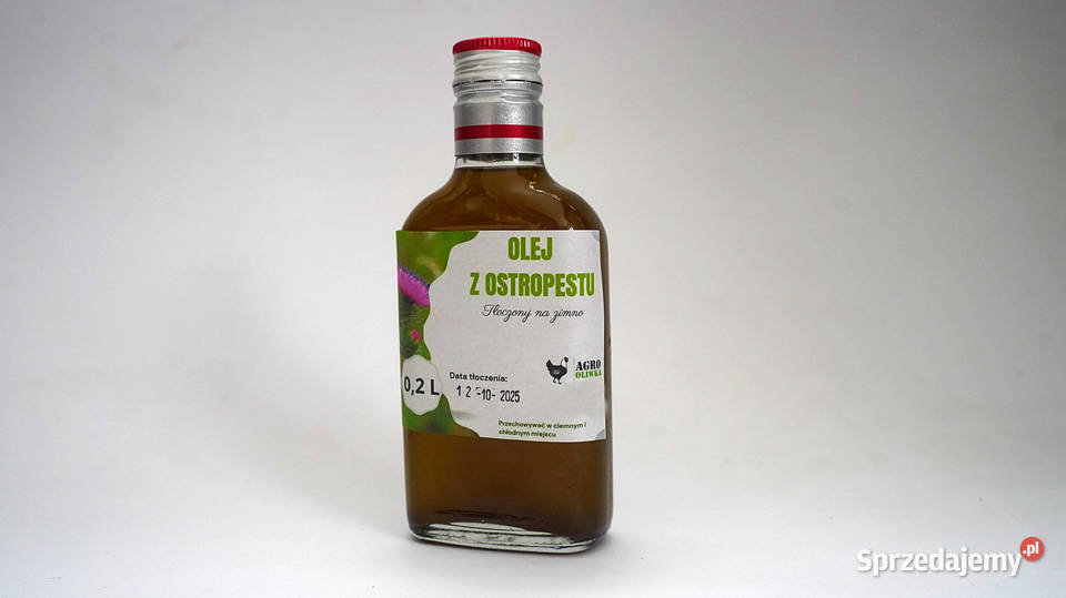Olej z ostropestu 200 ml świeżo tłoczony w małej lubelskie Wojsławice