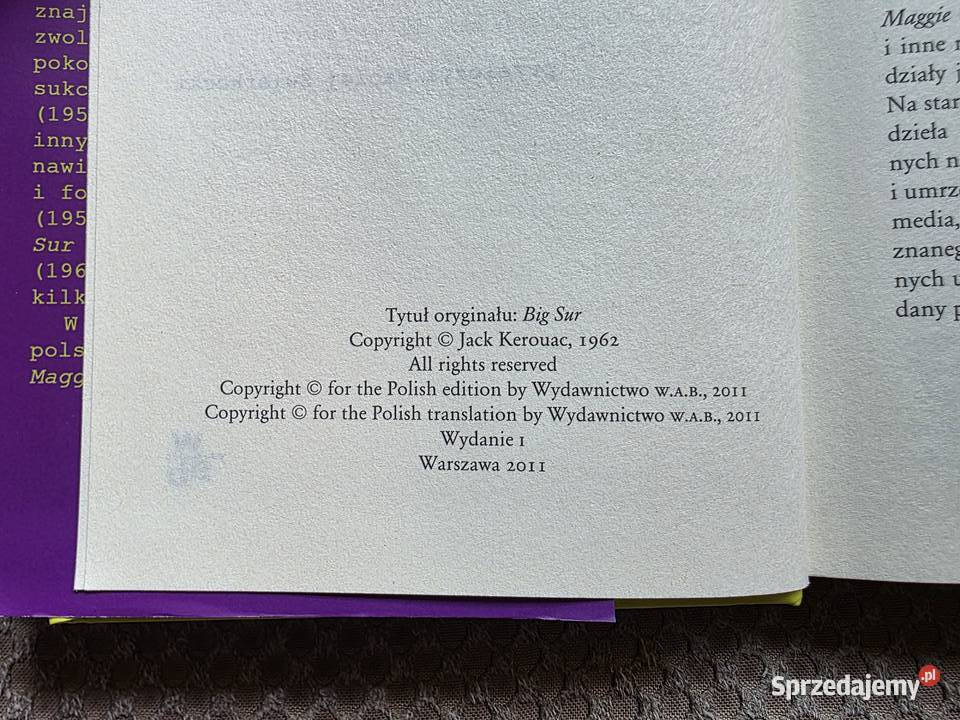 Jack Kerouac Big Sur Proza i poezja Kultura i Rozrywka Kraków