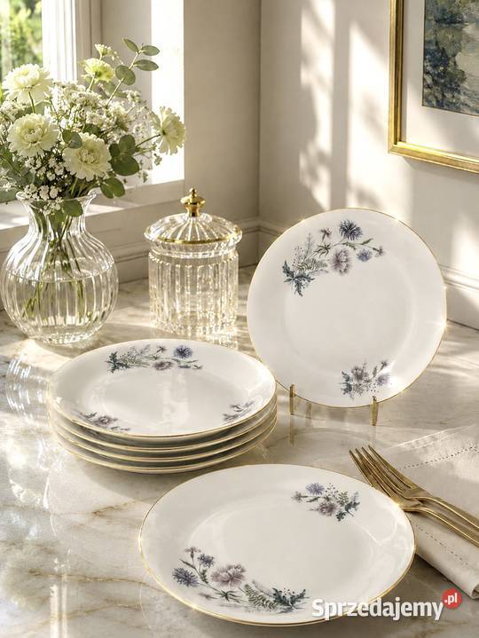 Zestaw 6 talerzyków deserowych Boch Belgia Porcelana i szkło Warszawa