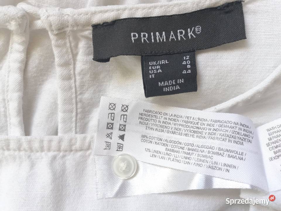 Sukienka biała Mini len r 3840 bawełna NOWA Spódnice i sukienki