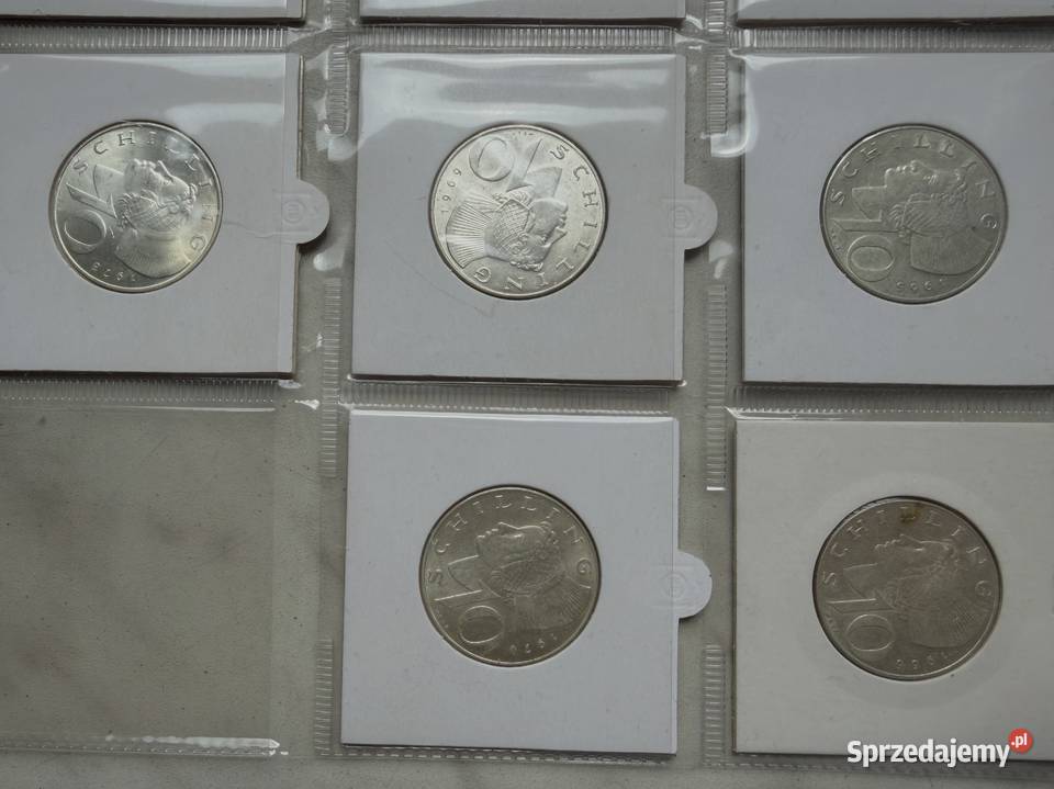 Zestaw 11 sztuk 10 szylingów Ag 1957 1973 r Gliwice