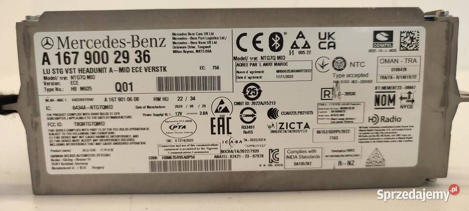 MERCEDES W247 RADIO NAWIGACJA A1679002936 osobowe