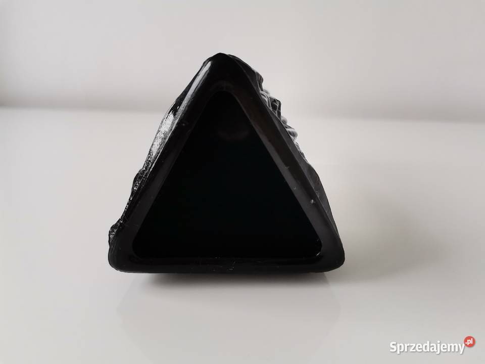 Stary czarny wazon szkło hialitowe HSG Hortensja